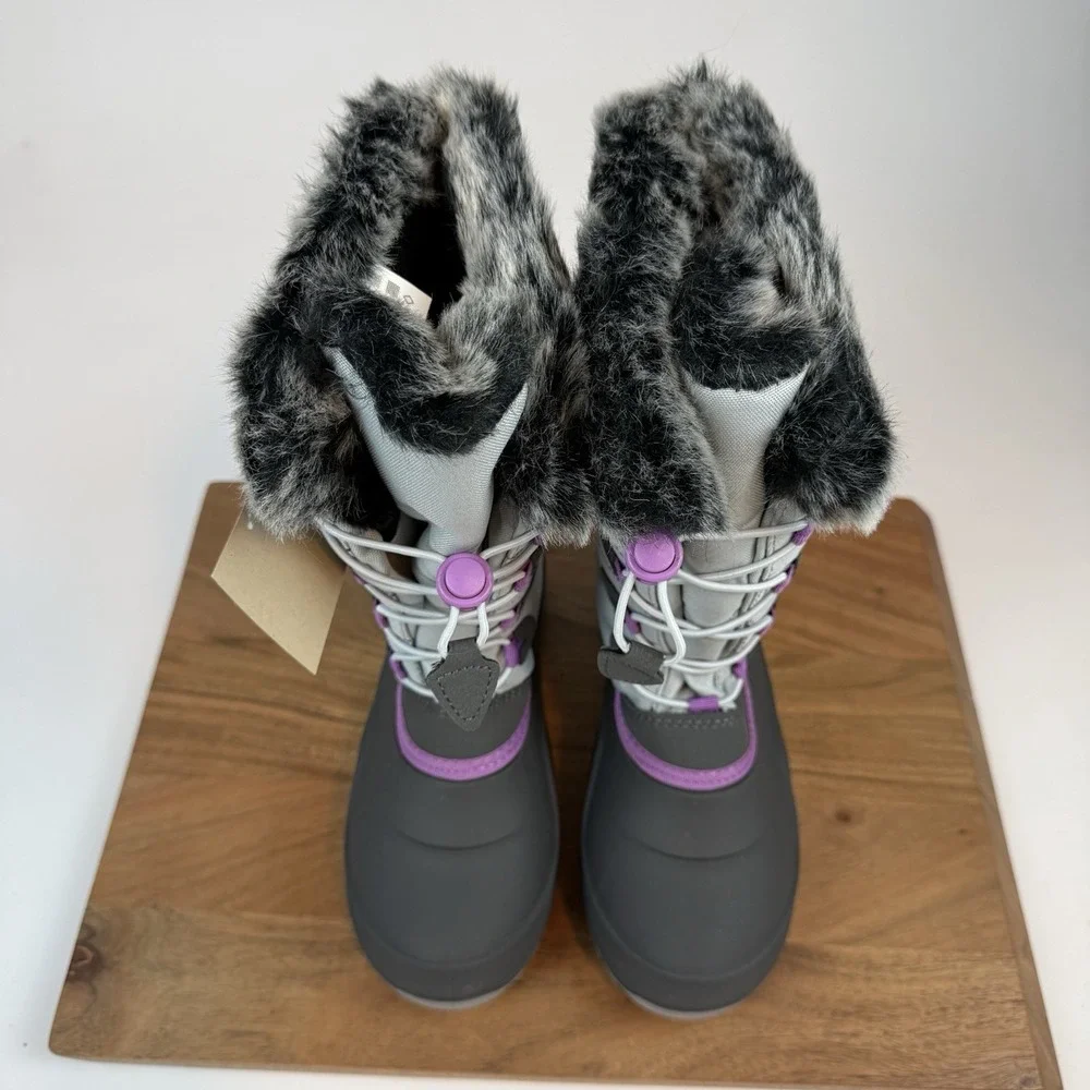 New Kids Kamik Snow Angel Gray Waterproof Insulated Snow Winter Boots Size‎ 6 Y